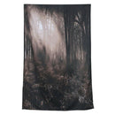 Gothic Decor Tapestry, Photo Of Dark Forest Scenery With Sunbeams And Fog V