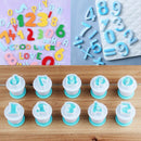 26Pcs Plastic Uppercase,Lowcase Letters&10Pcs Numbers Shape Cake Fondant Mo