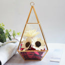 Decorative Crystal Tranparent Flower Glass Vase Geometric Shape Fashion Orn