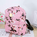Women Backpack High Quality Floral Printing PU Leather Backpack(pink) SN9F