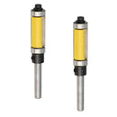 2x 1/4'' Shank Top & Bottom Bearing Flush Trim Router Bit 12.7x25mm Yellow