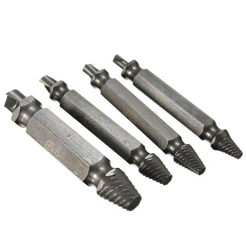 1 Set 4 PCS Screw Extractor Drill Bits Remover Out Stud Tools A8E4