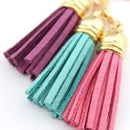 Velvet Leather Tassel Women Keychain Bag Pendant Car Key Chain 30PCS Rand Dwgp