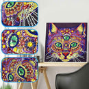 5D DIY Special Shaped Diamond Painting Cat Head Cross Stitch Mosaic Kits