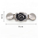 Elegant Enamel Flower Cardigan Sweater Clips Alloy Non-Slip Blouse Shirt Collar