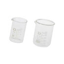 2 Pcs 10ml 50ml Borosilicate Glass Beaker -- Graduated Low Form Measuring