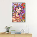 5D DIY Diamond Painting Cat Girl Full Round Wall Drawing Kits Home Decor