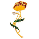 Enamel Crystal Flower Brooch Pin Women Scarf Suit Collar Lapel Pin Jewelry  ME