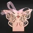 50pcs Butterfly Wedding Favour Box Birthday Party Gifts Candy Boxes (Pink) I4B4