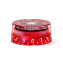 Acrylic Red Round Speed Control Knob for Electric Guitar White Numeral Trim