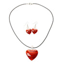 Necklace Set Fashion Murano Glass Heart T5O3