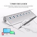 USB 3.0 Hub 7-Port Portable Aluminum charging and Data Hub 3-Foot USB 3.0 C