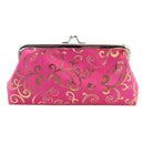 Women's Flower Floral Coin Purse Wallet Money Bag Mini Clutch Bag(Rose Red) S6I1