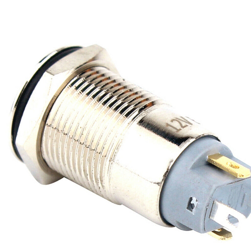 12V Waterproof Metal Indicator Ring Led Sprint Signal Soldering Feet 12mm