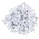 1 Bag(100Pcs) of 6MM Telephone Net Cable Clips With Steel Nail-White