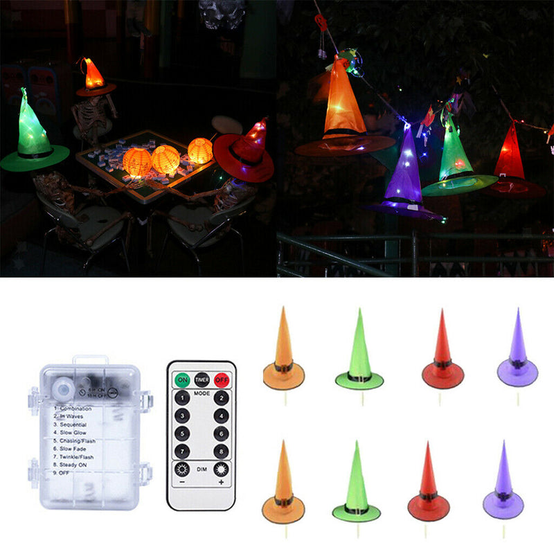 Halloween Witch Hat String Decoration 36Fairy LED Light Waterproof Battery Power
