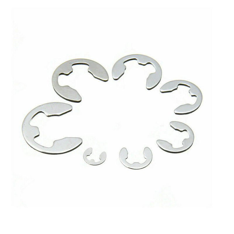 120Pcs 304 Stainless Steel E-Clip Retaining Circlip Assortment Kit 1.5mm to 10mm