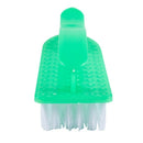 Plastic Handle Soft Bristle Cleaning Scrubbing Brush Green White P2G9