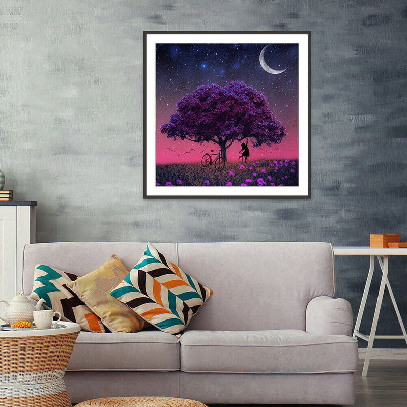 5D DIY Diamond Painting Tree Girl Full Drill Embroidery Cross Stitch Decor