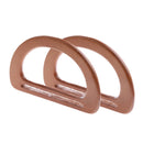 2pcs Handmade Wooden Purse Handbag Handle Replacement Bag Accessories Brown