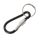 6 cm Long Black Aluminum Alloy Screw Locking Split Ring Keyring Carabiner H Y8R4