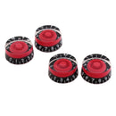 4 Piece Red Speed Control Knobs Volumes Tones - Electric Guitar Parts