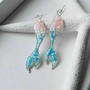 Opal Sequins Mermaid Tail Hook Charm Eearring Women Wedding Jewelry Gifts