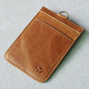 Badge Holder, Double Sided Leather ID Badge Card Holder Wallet Case