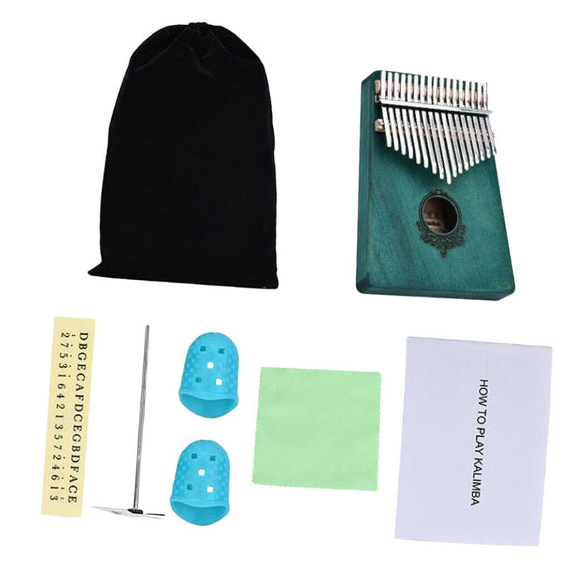 17 Key Kalimba Thumb Finger Piano Mbira Musical Instrument with Tuning Hammer,