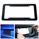 1X Black Carbon Fiber License Plate Frame Tag Cover Protection Rack Standard OZ