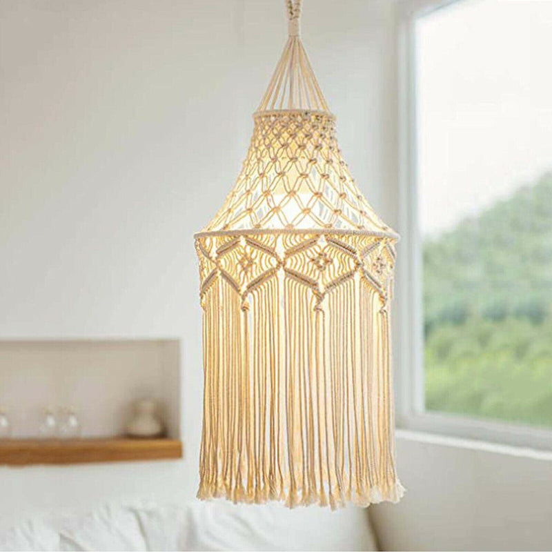 Macrame Lamp Shade Hanging Ceiling Pendants Light Shade Fitting for Chandeliers
