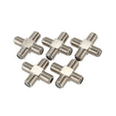 5-Pack 4-way F-Type Coax Cable Splitter Combiner Female to 4 Female for Vid V4H2
