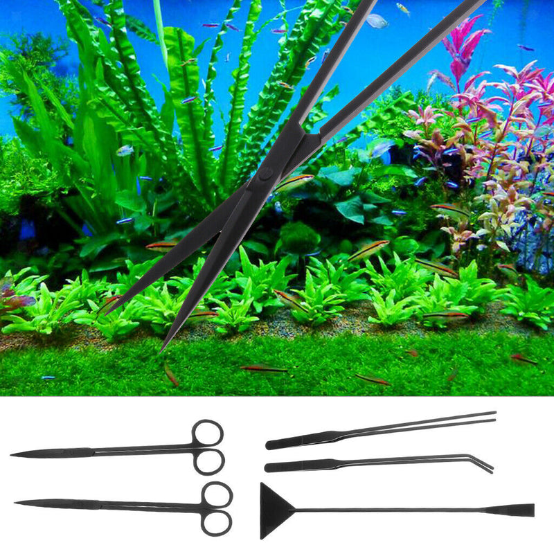Aquatic Plant Aquarium Stainless Steel Tweezers Scissor Spatula Trimming Kit