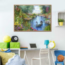 River DIY Full Drill Round Diamond Painting Embroidery Kit Needlework Decor