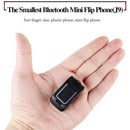 Long-Cz J9 Mini Flip Mobile Phone 0.66 Inch Smallest Cell Phone Wireless Bl