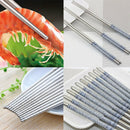 1 Pairs Reusable Chopsticks Metal Korean Chinese Stainless Steel Chop Sticks
