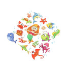 mermaid fish clothes patches heat transfer stickers printing iron on appliques~Z