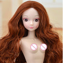 1/6 Girl BJD Makeup Face Head Sculpt Brown Hair for DOD SD DD Female Custom