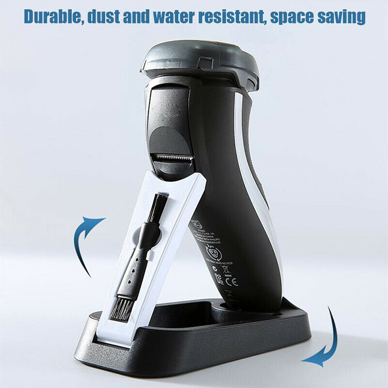 Shaver Holder Folding Anti-Slip Water Drainage Base Stand With Cleaning Brus Bj