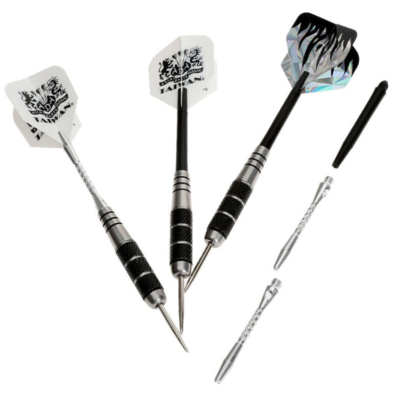 3x  Pro Aluminum Black Steel Tip Darts Set With Dart Flights&Case 23g Hot New