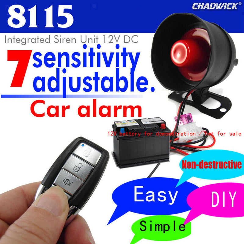 Car Alarm System Remote Door Starter Keyless Entry Lock W/ 2 Remote Control