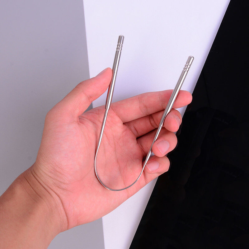 Stainless Steel Tongue Scraper Cleaner Fresh Breath Cleaning Tongue Care Too Gw