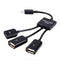 Chic 3in1 Micro USB HUB Male to Female and Double USB 2.0 Host OTG Adapter Cable