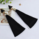 Woman Bohemian Earrings, Ethnic Rope Tassel (Black)