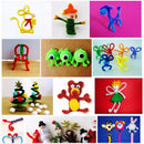 100pcs Chenille Stems Pipe Cleaners Plush Twist Rods Shilly Sticks Black