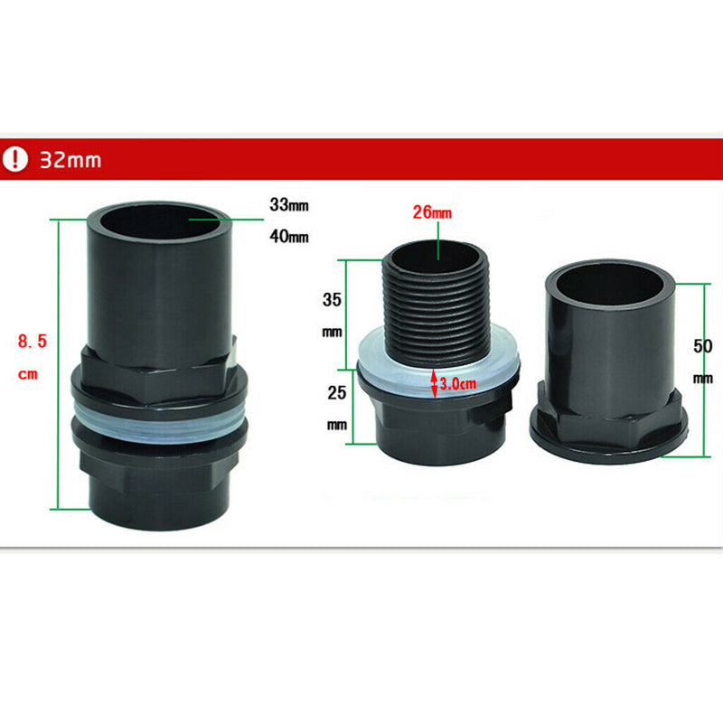 4 Pcs Durable Aquarium Fish Tank Connector Water Tube Pipe Joint Adapter, Easy