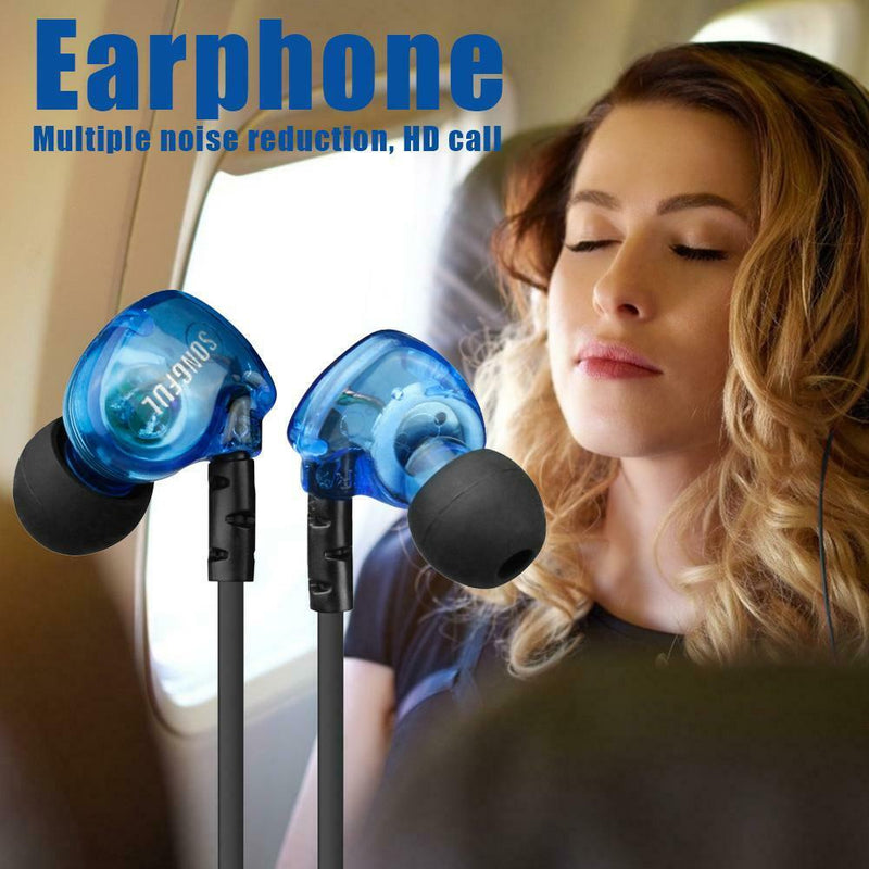 3.5mm Wired Deep Bass Earphones Call Music Sports Headphone with Microphone