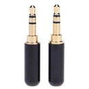 2pcs 3.5mm 3-Pole Male Audio Jack Plug Stereo Headphone DIY Connectors