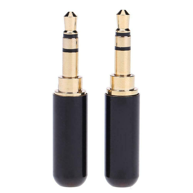 2pcs 3.5mm 3-Pole Male Audio Jack Plug Stereo Headphone DIY Connectors