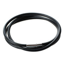 3mm Black Rubber Cord Necklace with Stainless Steel Closure - 22 Inch U8M7
